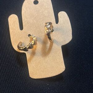 Gold heart Hoop Earrings